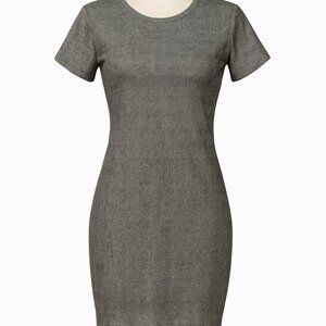 One Clothing Grey Plaid Short Sleeve Sheath Dress - Size M